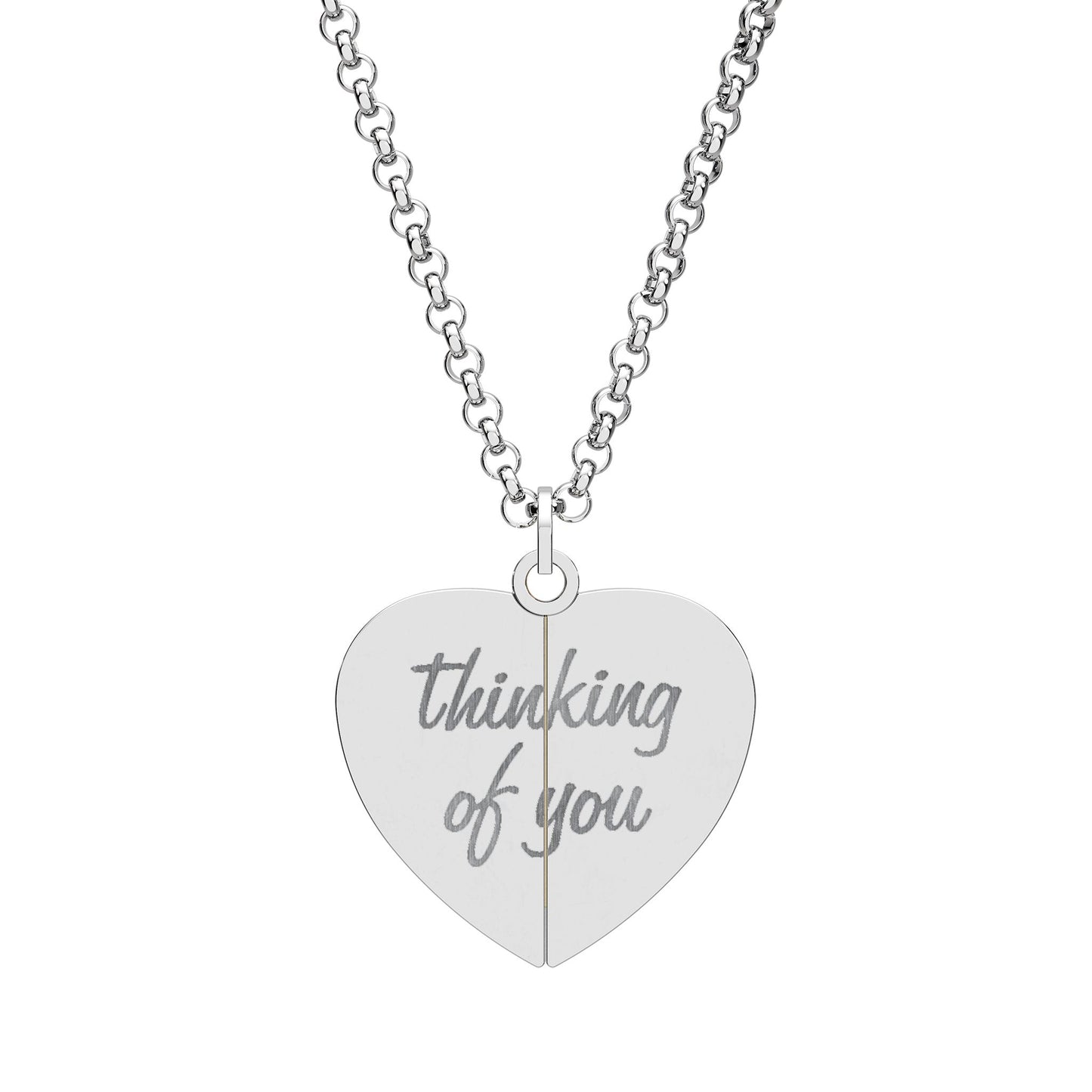 Hidden "Thinking of You" Message Heart Bubble Necklace with Pendant