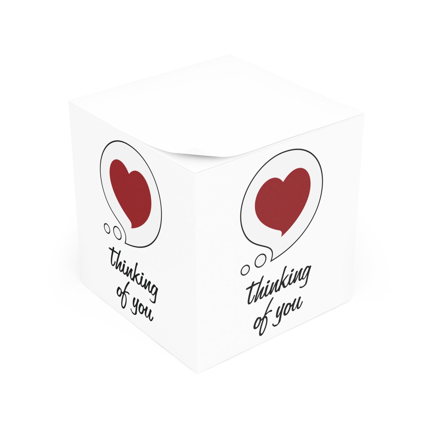 Thinking of You Note Cube — Heart Bubble Sticky Note Pad