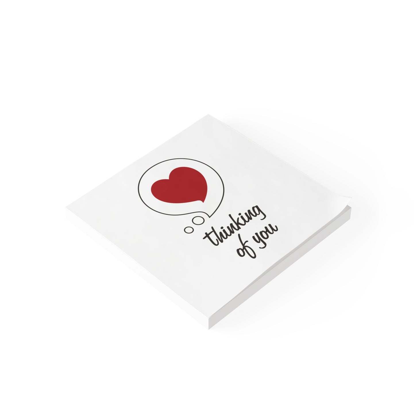 Post-it Note Pad — "Thinking of You" Heart Bubble Notes for Gifts & Everyday Reminders