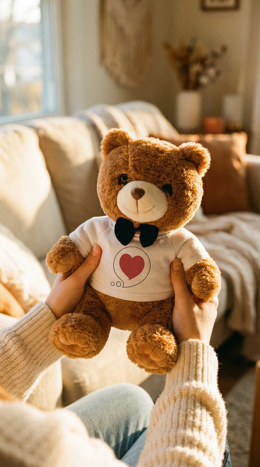 Plush Teddy Bear with Heart Bubble T‑Shirt – Cute Romantic Gift