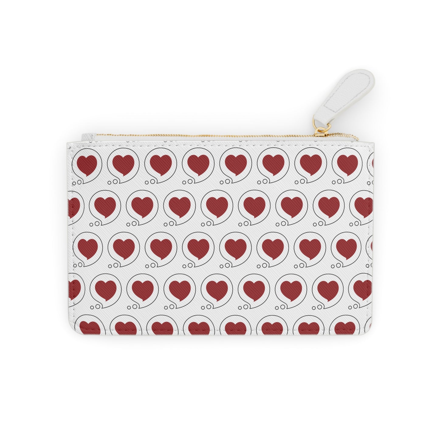 Heart Bubble Mini Clutch Bag — Red Heart Pattern Zip Pouch (Valentine’s Day, Cute Everyday Accessory)