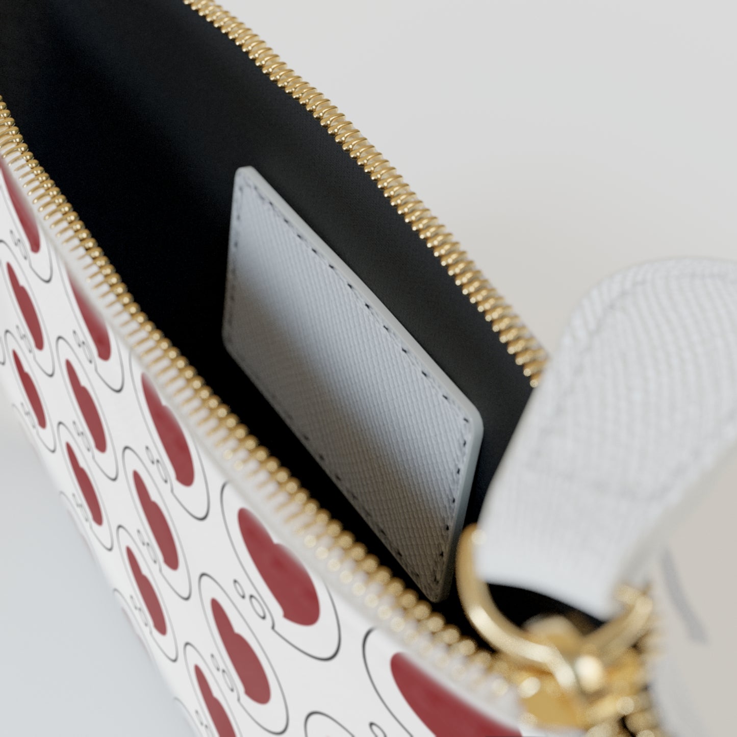 Heart Bubble Mini Clutch Bag — Red Heart Pattern Zip Pouch (Valentine’s Day, Cute Everyday Accessory)