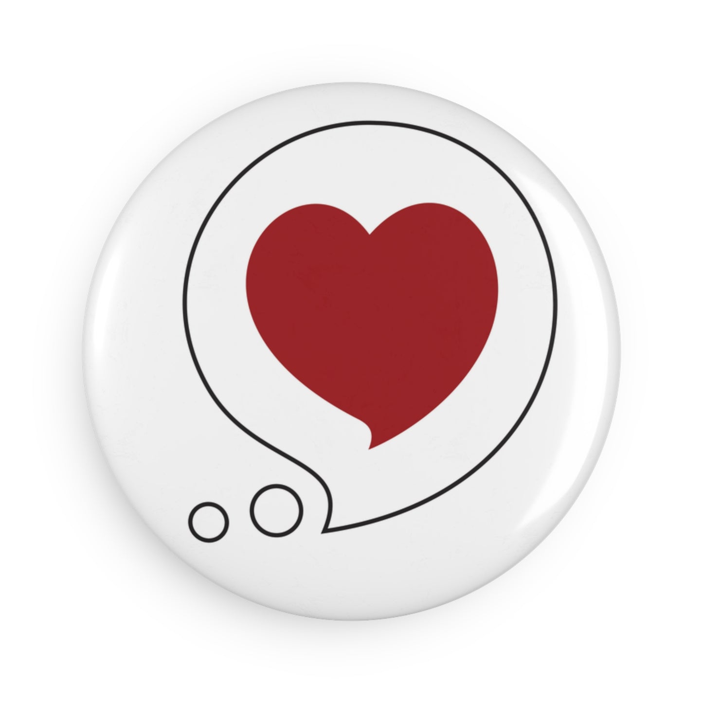 Heart Thought Bubble Button Magnet — Round Fridge Magnet