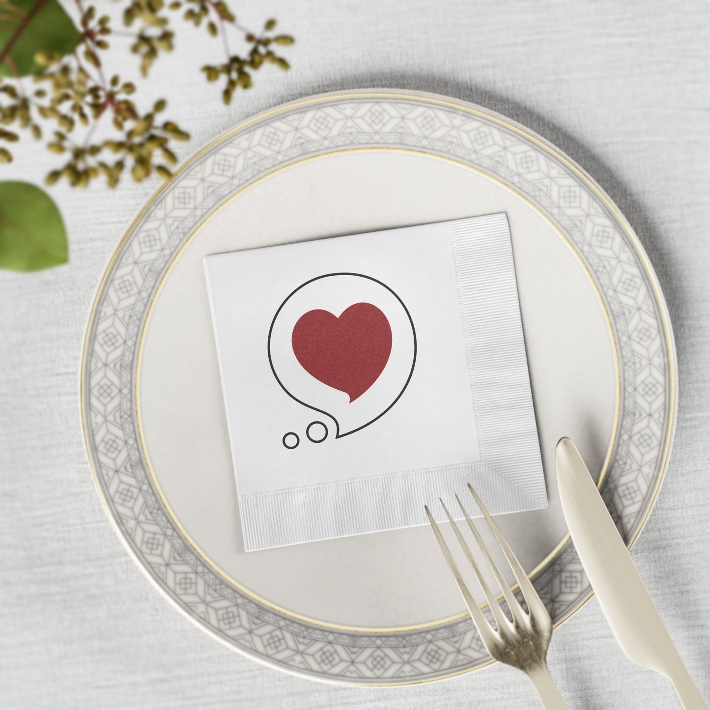 Heart Bubble Paper Napkins — Romantic Cocktail & Party Napkins