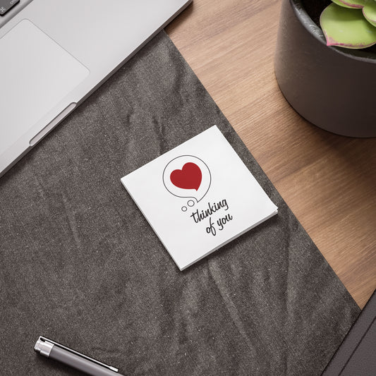 Post-it Note Pad — "Thinking of You" Heart Bubble Notes for Gifts & Everyday Reminders