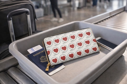 Heart Bubble Patterned Zipper Wallet — Thinking of You Heart Bubble Long Zip Wallet for Women