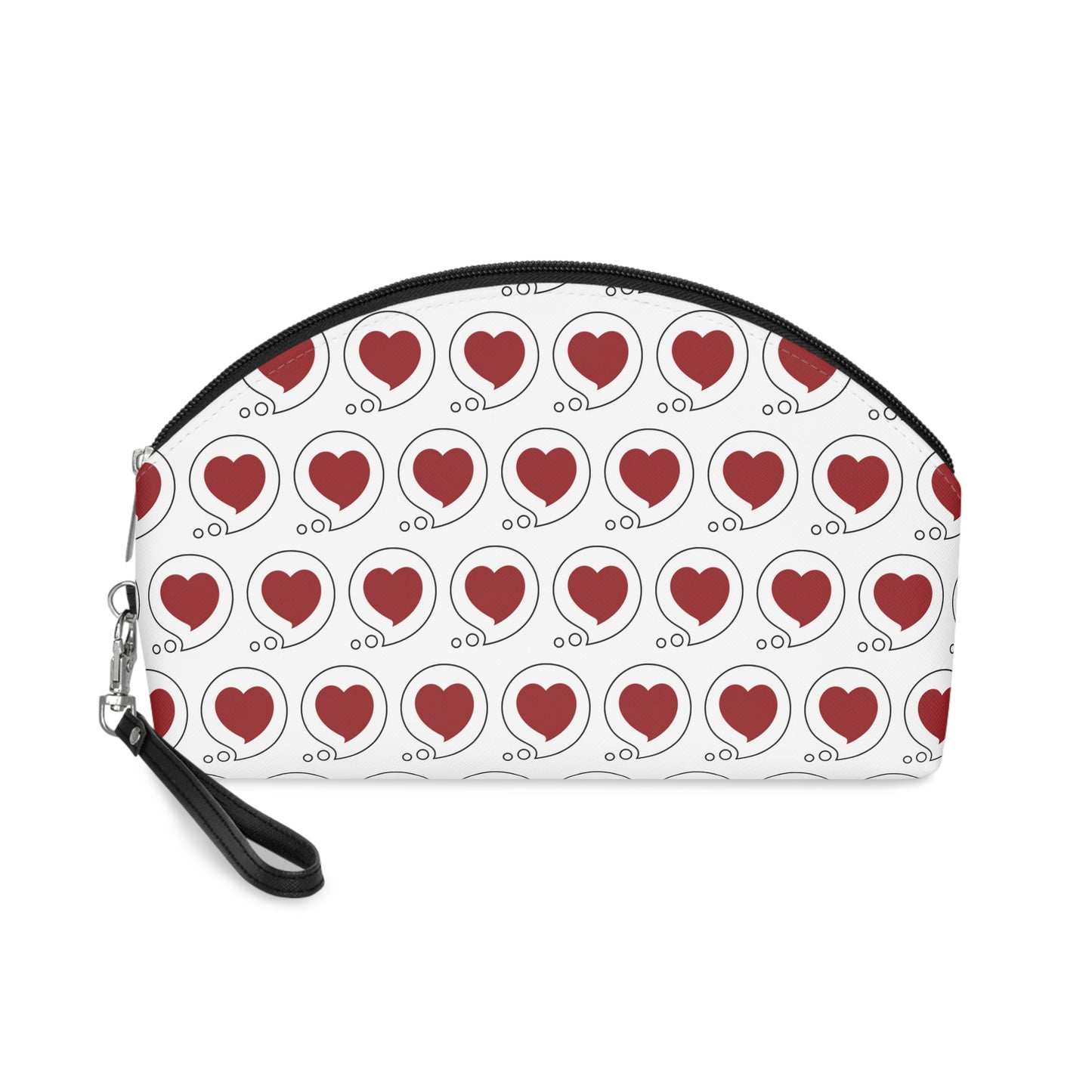 Heart Bubble Makeup Bag — Roomy Cosmetic Pouch with Wrist Strap