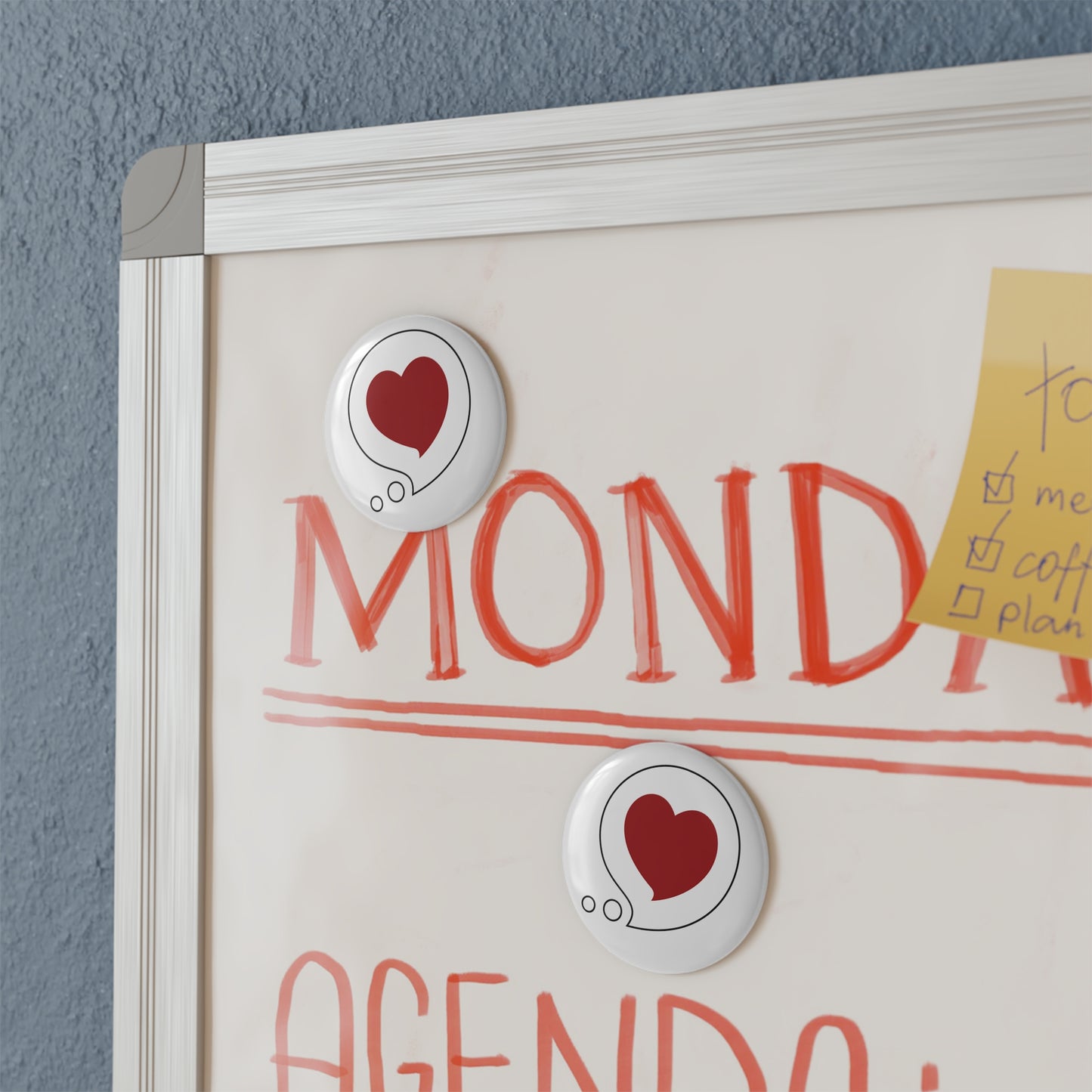 Heart Thought Bubble Button Magnet — Round Fridge Magnet