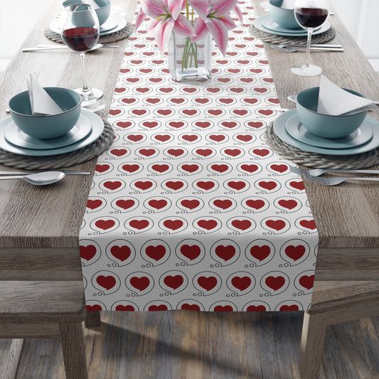 Heart Bubble Table Runner — Heart Bubble Cotton-Poly Decor for Special Days and Everydays!!!