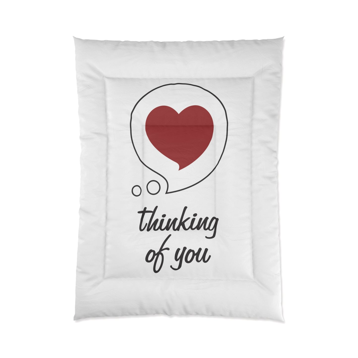 Thinking of You Comforter - Heart Bubble Decorative Bedding for Valentine’s Day & Romantic Gifts