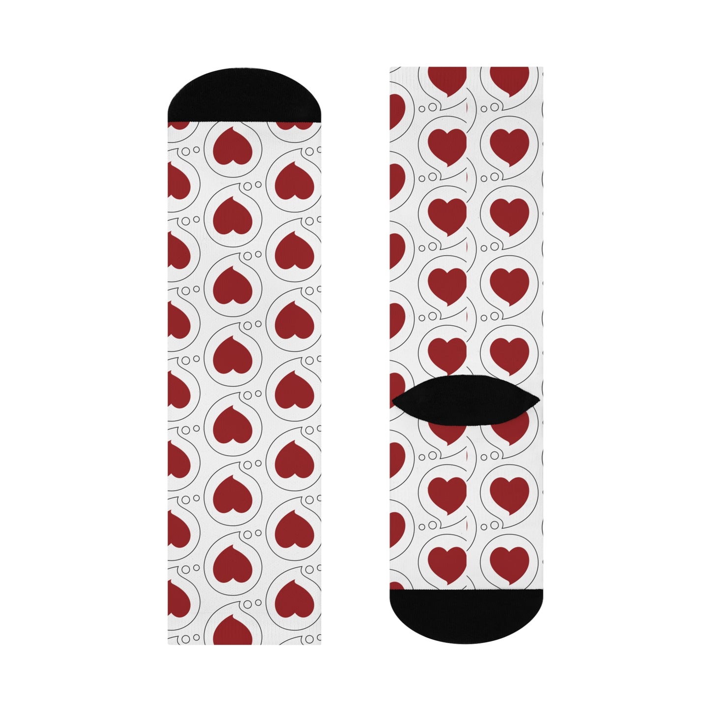 Heart Bubble Pattern Cushioned Crew Socks