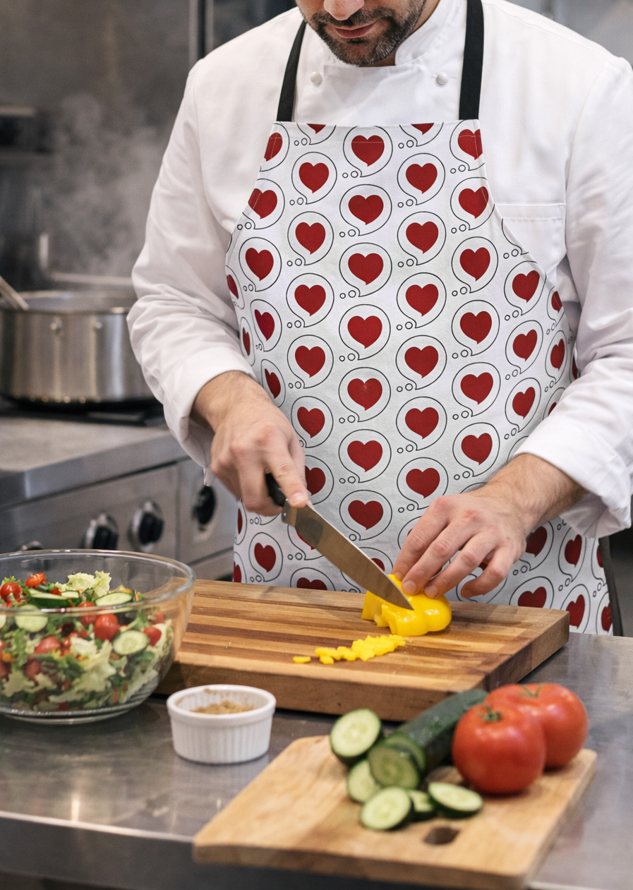 Heart Bubble Apron – Cute Heart Bubbles All-Over Print Cooking Apron, Perfect Gift for your cook!