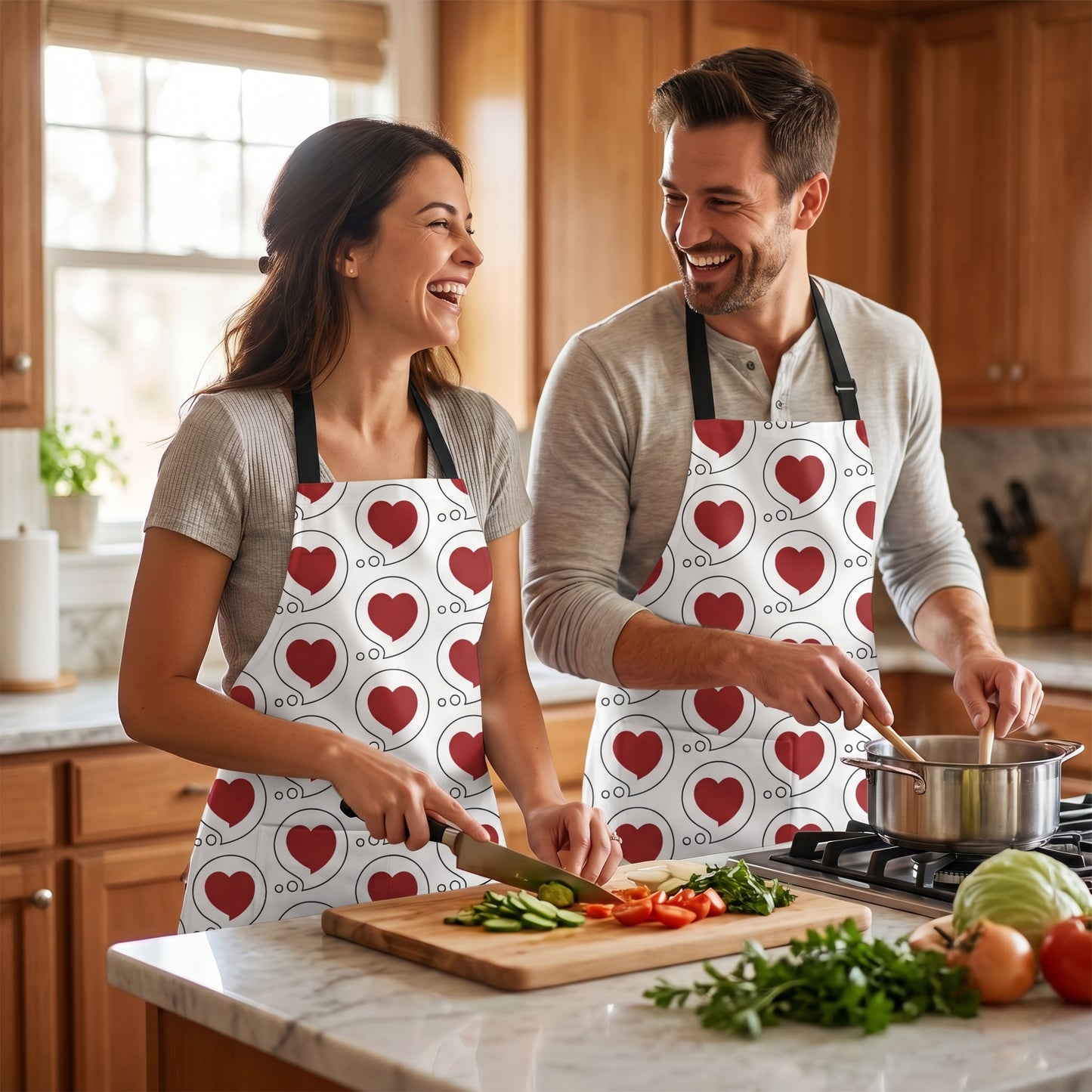 Heart Bubble Apron – Cute Heart Bubbles All-Over Print Cooking Apron, Perfect Gift for your cook!