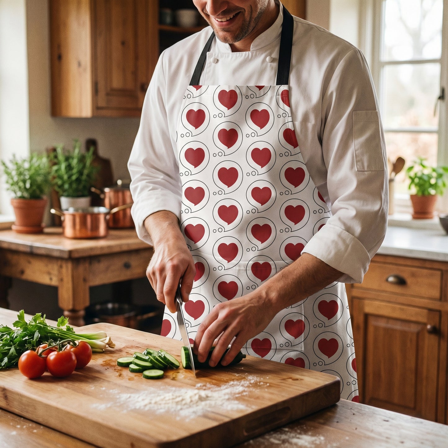 Heart Bubble Apron – Cute Heart Bubbles All-Over Print Cooking Apron, Perfect Gift for your cook!
