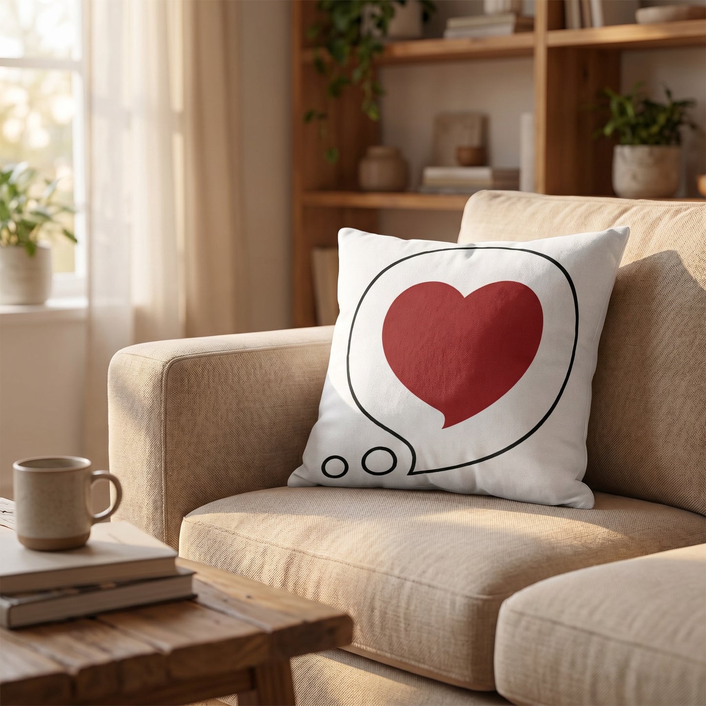 Heart Bubble Pillow — Red Heart Bubble Decorative Throw Pillow